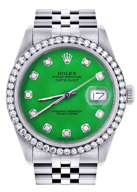 Rolex Datejust 36 Groene wijzerplaat, witgouden lunet, for 